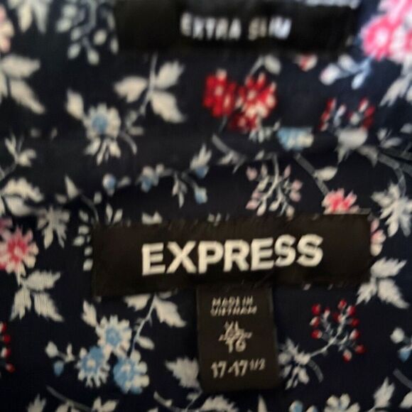 Express Extra Slim Floral Button Front Mens XL - Picture 2 of 10